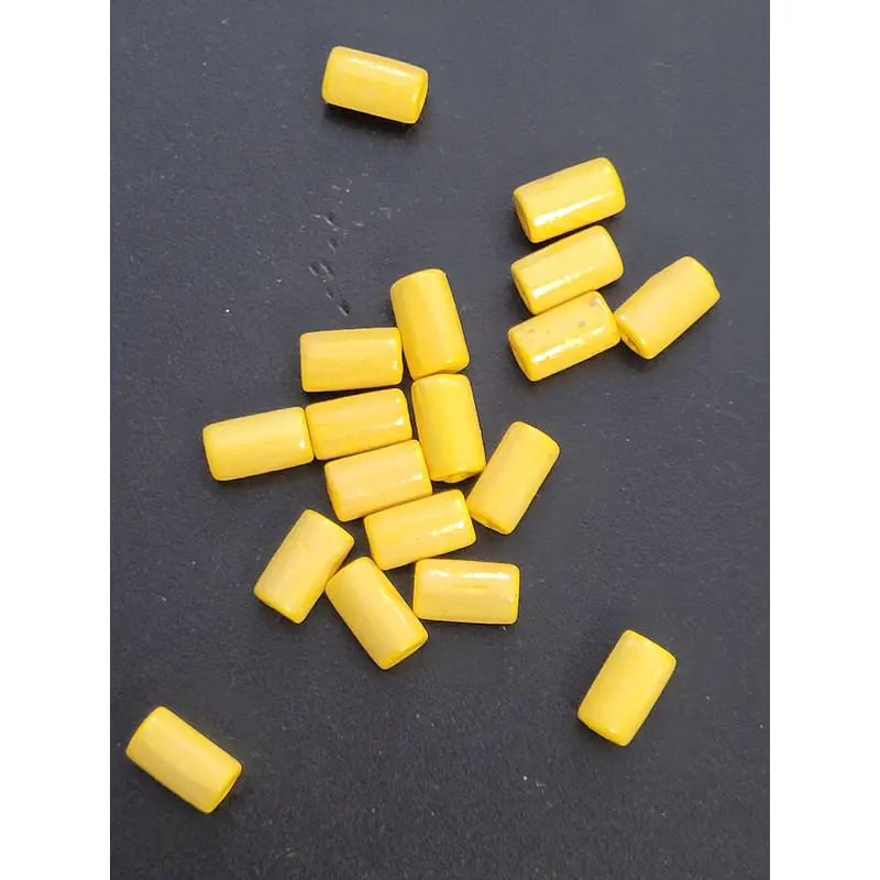 WOODEN BEAD Cylinder Yellow