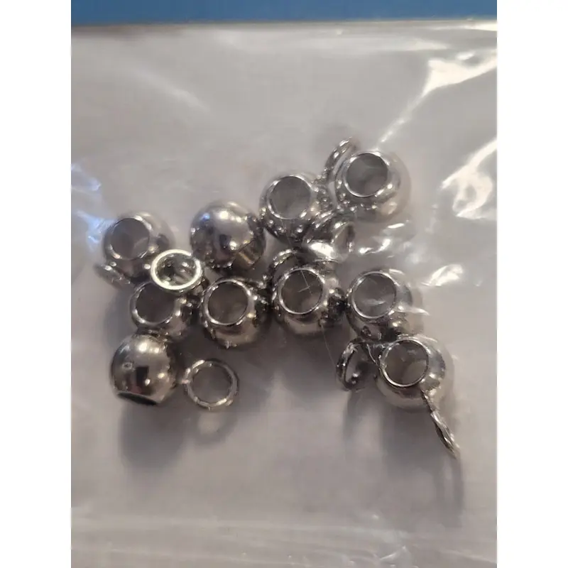 Bail Beads w/ Loop Smooth Charm Hanger Holders