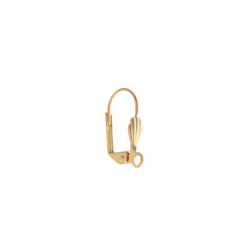 Lever Back Earwire w/Shell Shape & Ring  Gold LF/NF