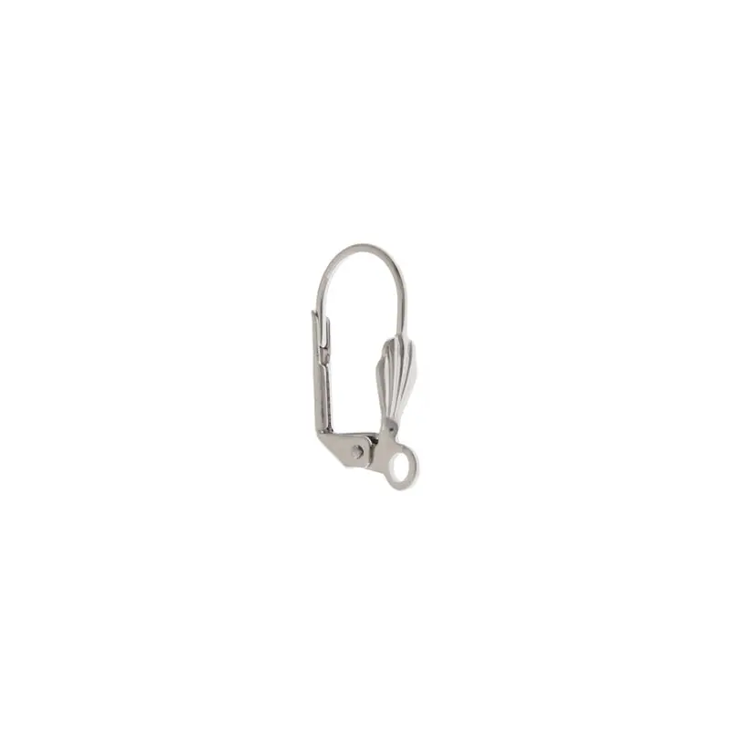 Lever Back Earwire w/Shell Shape & Ring  Nickel Color LF/NF
