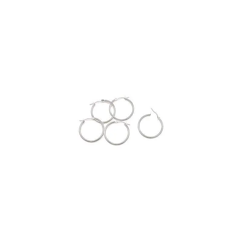 Darice Silver Plated Embossing Template Hoop Earring with Latch Back, 6-pair