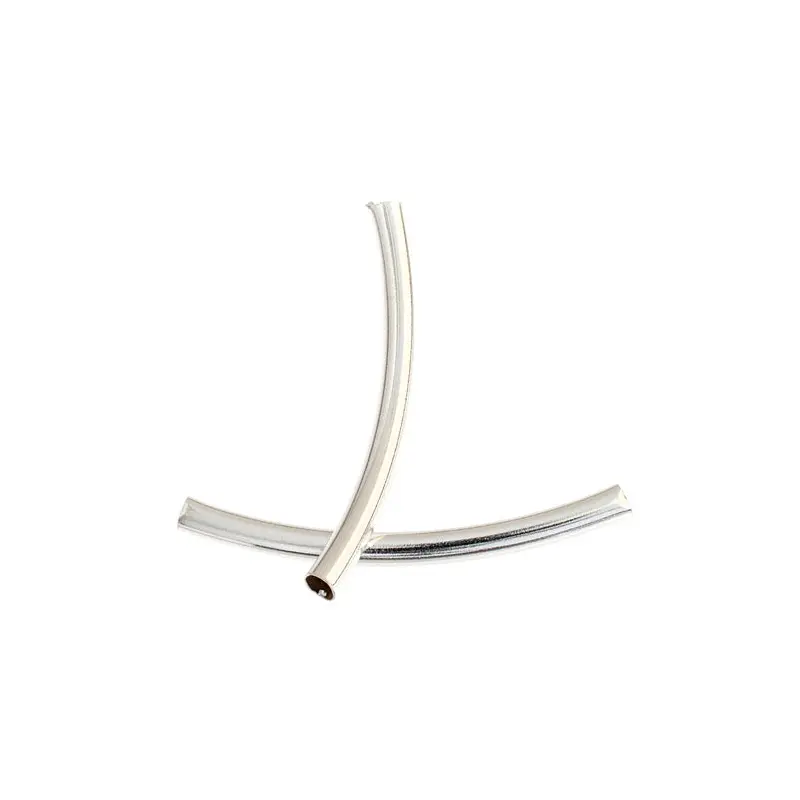 METAL BEAD BENT PIPE 44x3.5MM NICKEL