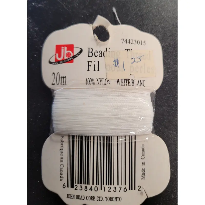 Beading Thread On Card 20m White