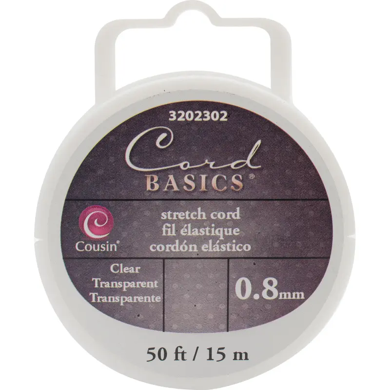 Cord Basics Stretch Cord .8Mmx50'-Clear