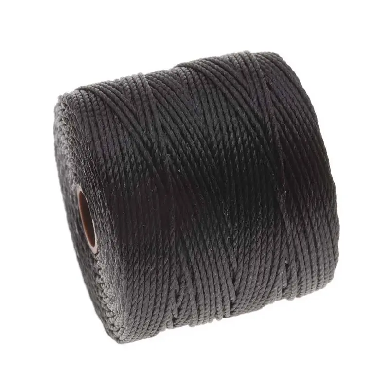 0.5MM 3 PLY S-LON (SUPER-LON) BEAD CORD BLACK 77 YD SPOOL