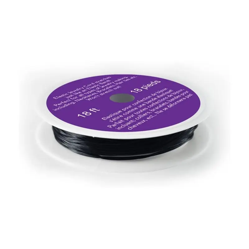 Craft Medley Elastic Cord .8mm 18 Ft -Black