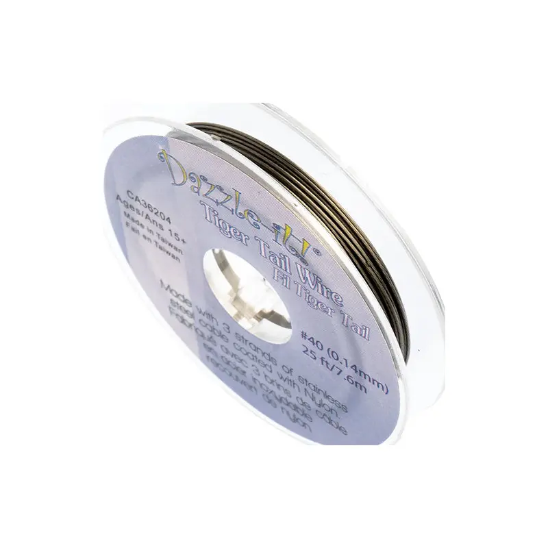 TIGER TAIL #40 3 STRANDS 25ft. STEEL GREY