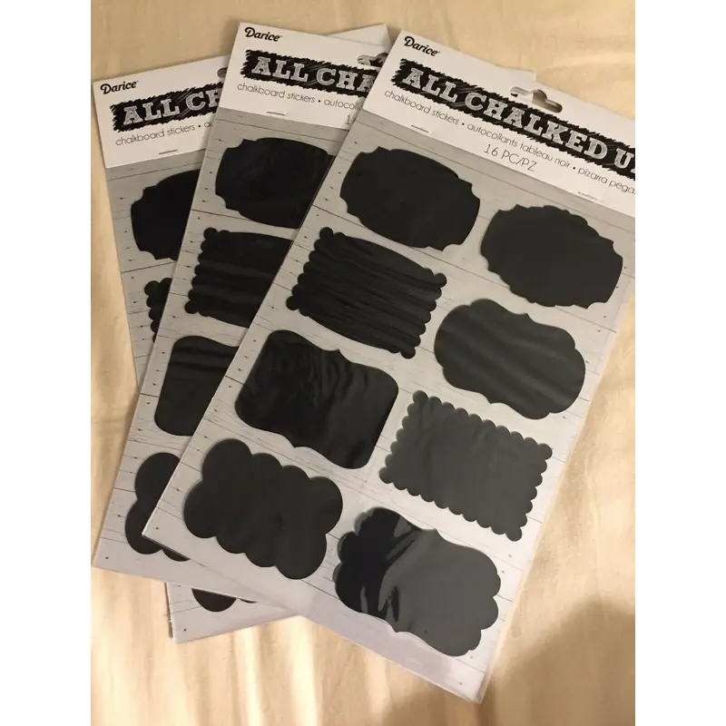 Darice All Chalked Up Chalkboard Stickers 16pc
