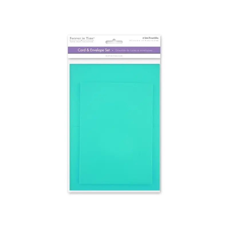 Forever in Time  Cards and Envelopes, 6 Sets, 4.5 in x 6 in, Tiffany Blue