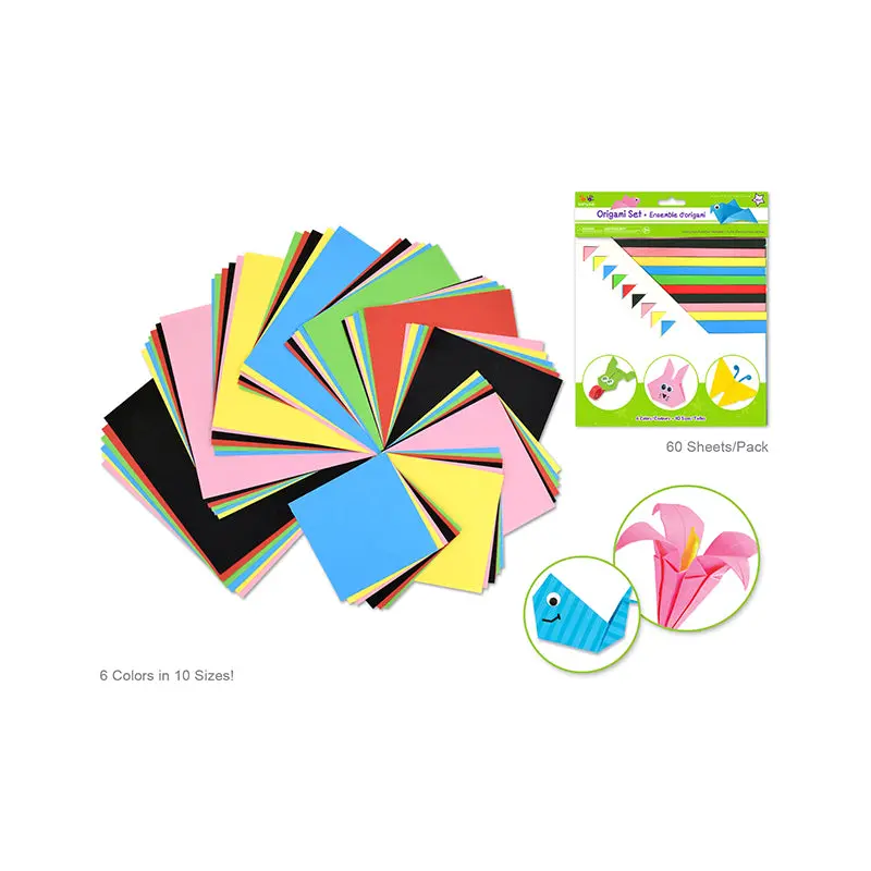 Krafty Kids: 60pc Craft Origami Set A) Brights Asst