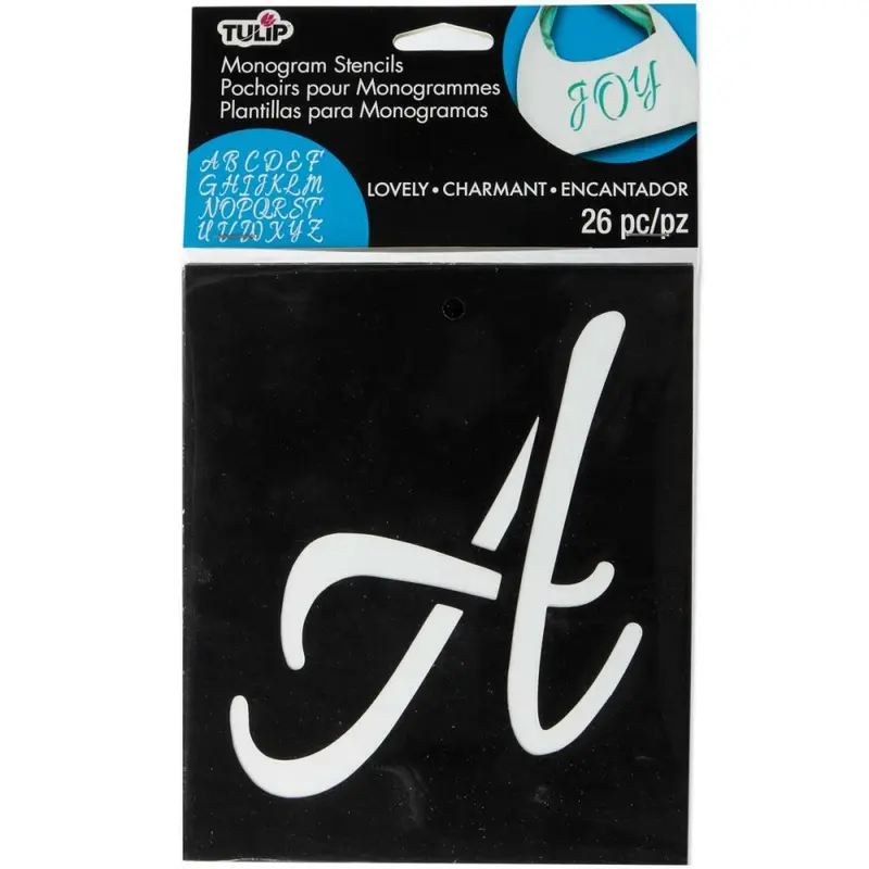 TULIP MEDIUM FABRIC STENCIL KIT 26/PKG - LOVELY MONOGRAM
