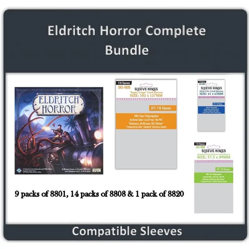 "Eldritch Horror Complete" Compatible Sleeve Bundle (8801 X 9 + 8808 X 14 + 8820 X1))