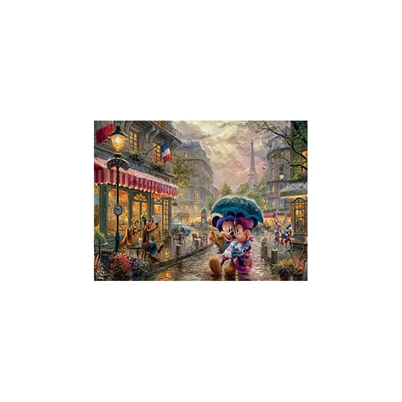 Ceaco Thomas Kinkade Ceaco Thomas Kinkade Disney Dreams - Mickey and Minnie in Paris Jigsaw Puzzle, 300 Pieces