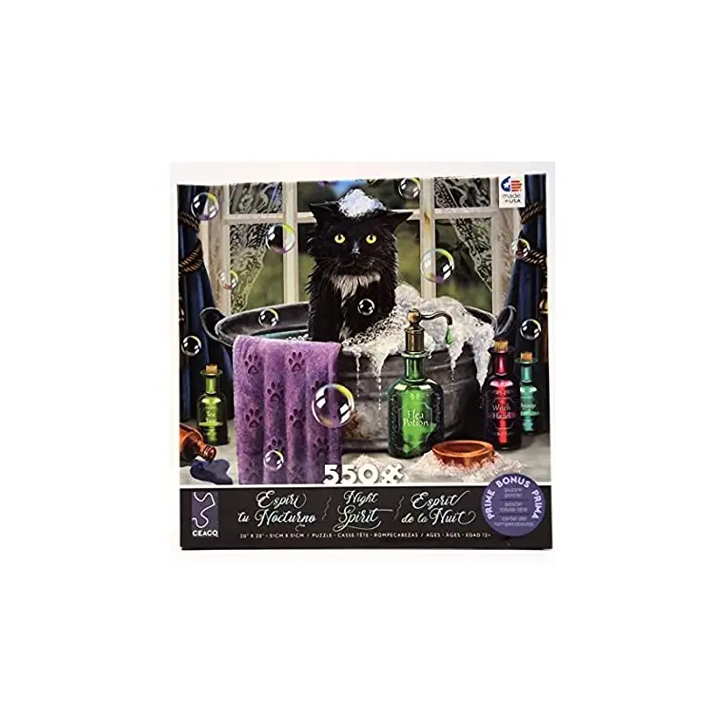Ceaco Lisa Parker Night Spirit 550-Piece Puzzle Cats in Bath
