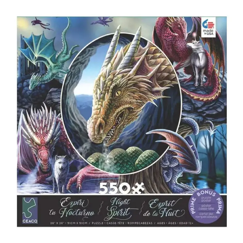 Ceaco Lisa Parker Night Spirit 550-Piece Puzzle Dragon Montage