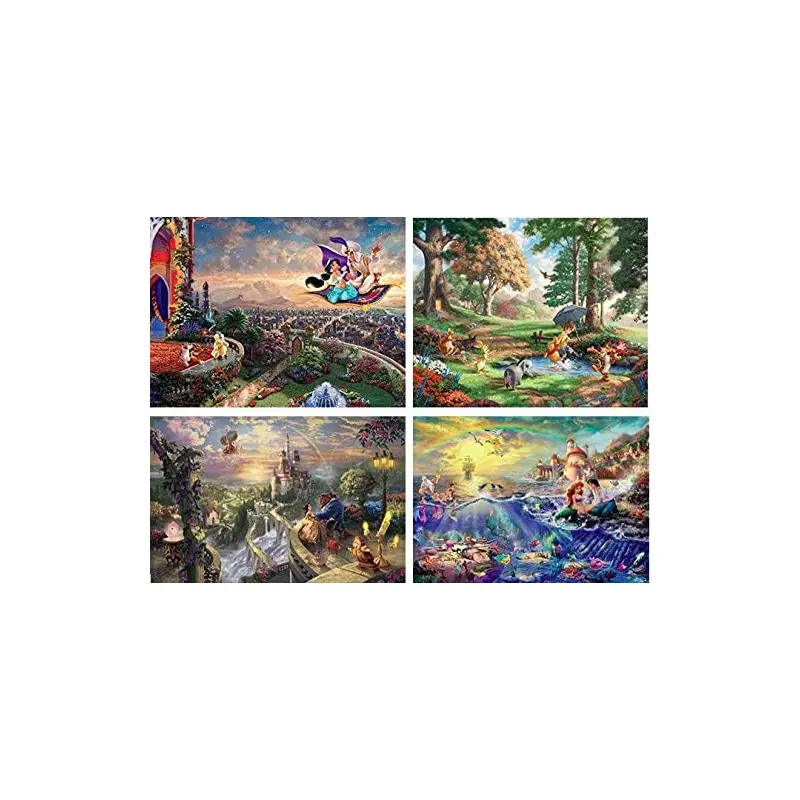 Ceaco Thomas Kinkade Disney  4 in 1 Puzzle Set (500 Pieces)