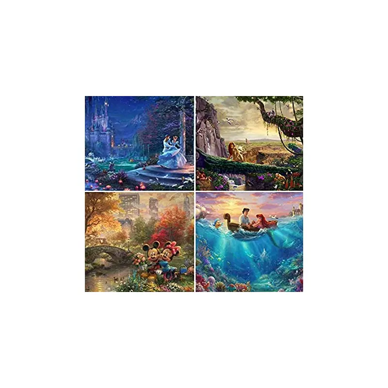 Ceaco Thomas Kinkade Disney  4 in 1 Puzzle Set (500 Pieces) 3673-1