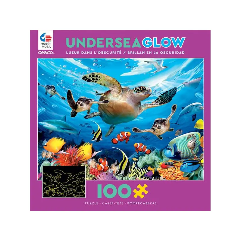Ceaco UNDERSEA GLOW - JOURNEY OF THE SEA TURTLES - 100 PIECE PUZZLE