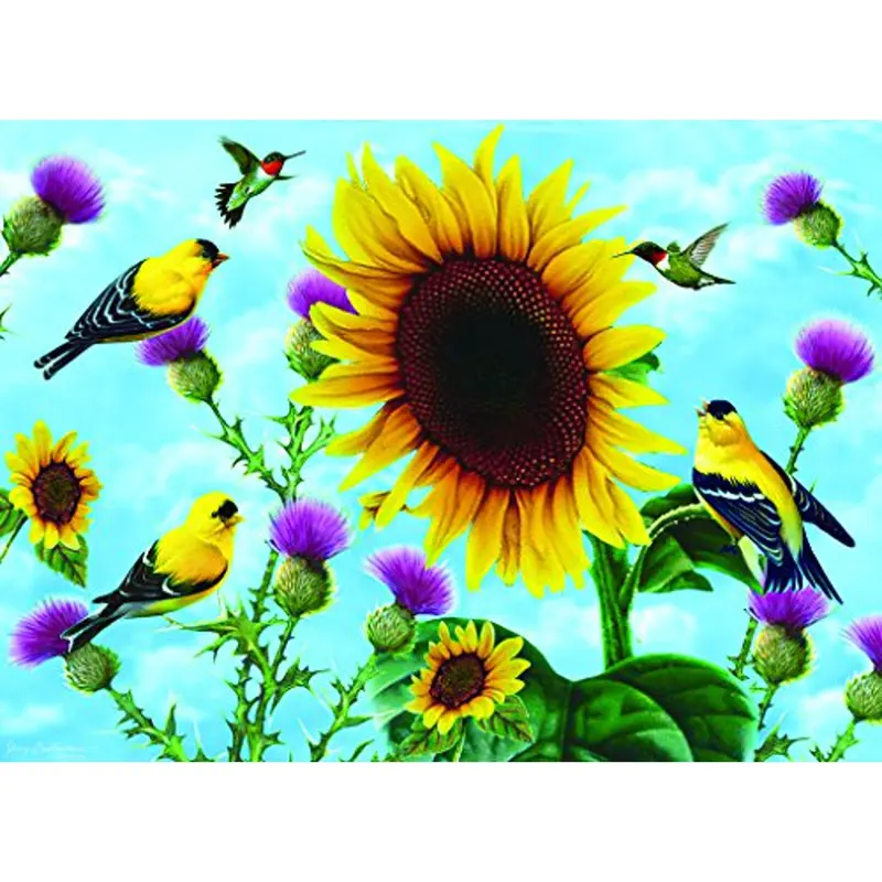 Sunsout 500pc Puzzle Sunflowers and Songbirds