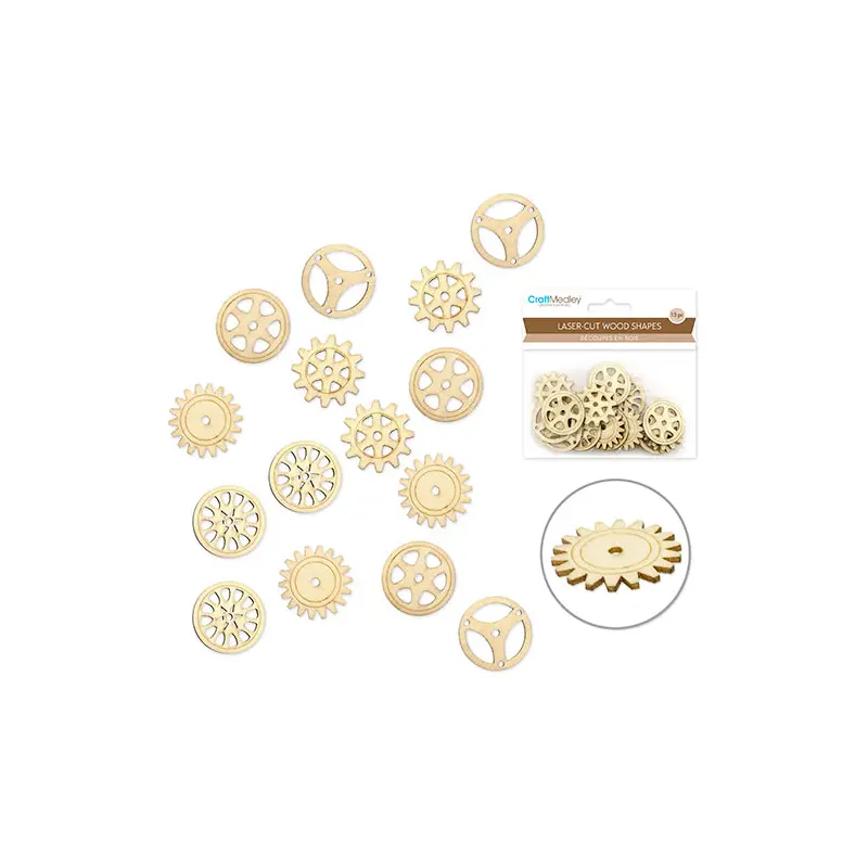 Laser Cut Wood Shapes - Gears & Cogs