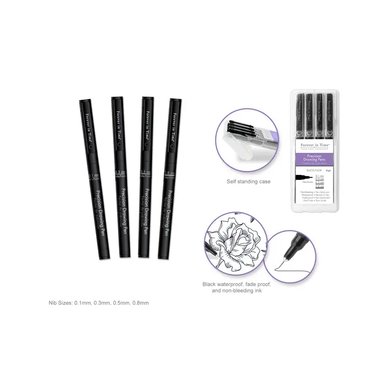 Forever in Time Precision Drawing Pens 4pc