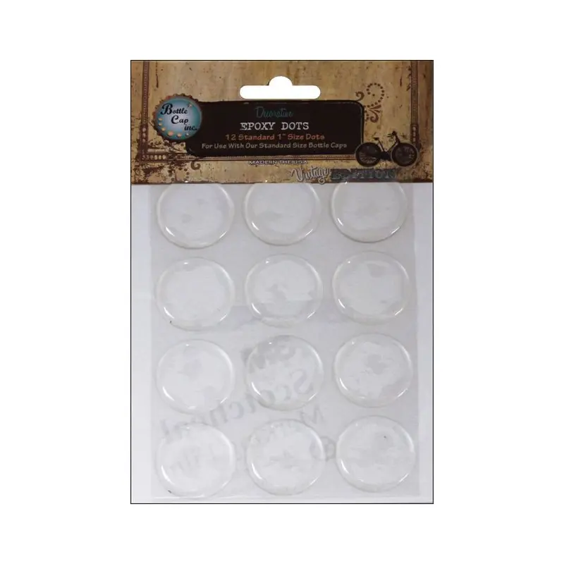 Bottle Cap Inc Vintage Epoxy  Dots 1" 12/Pkg-Round
