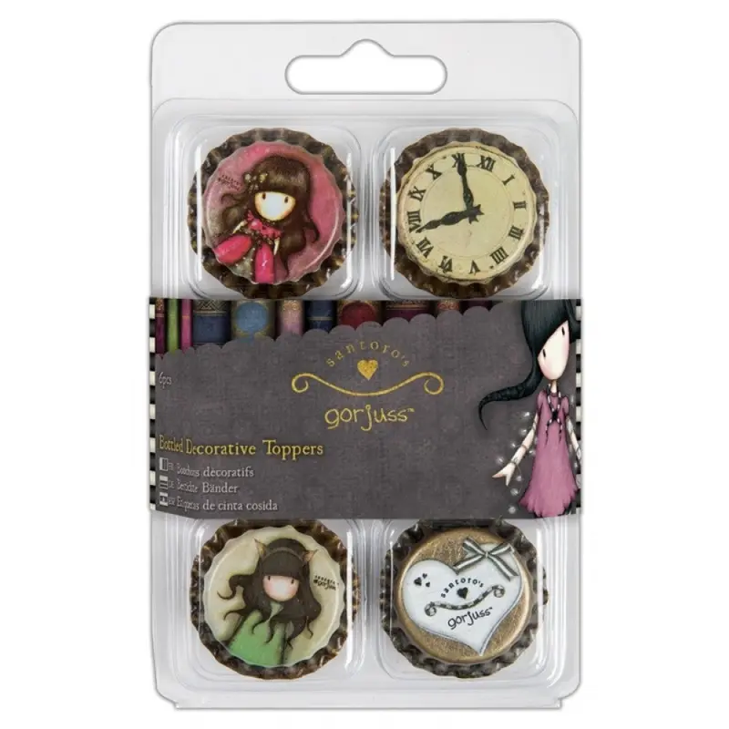 Santoro's Simply Gorjuss - Bottled Decorative Toppers, 6 pcs.