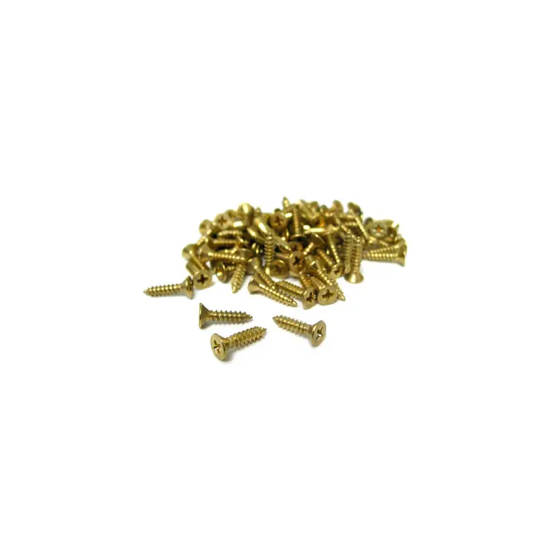 #3 X 1/4" Brass Plated Flat Head Screw