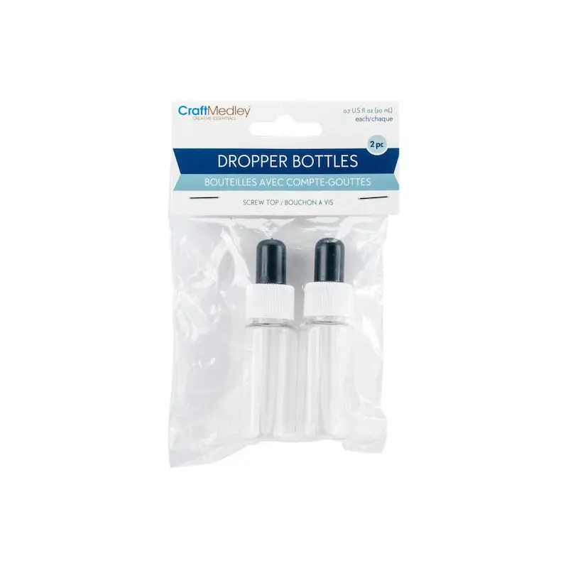 Craft Medley Glass Dropper Bottles 2pcs - 20ml PB220