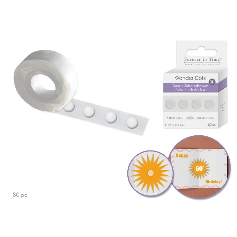 Wonder Dots: 10mm 3D Round Double-Sided Clear Super-Tack x80 1.8mm
