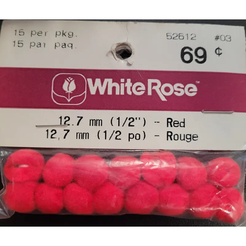 12.7mm Red Pom Poms