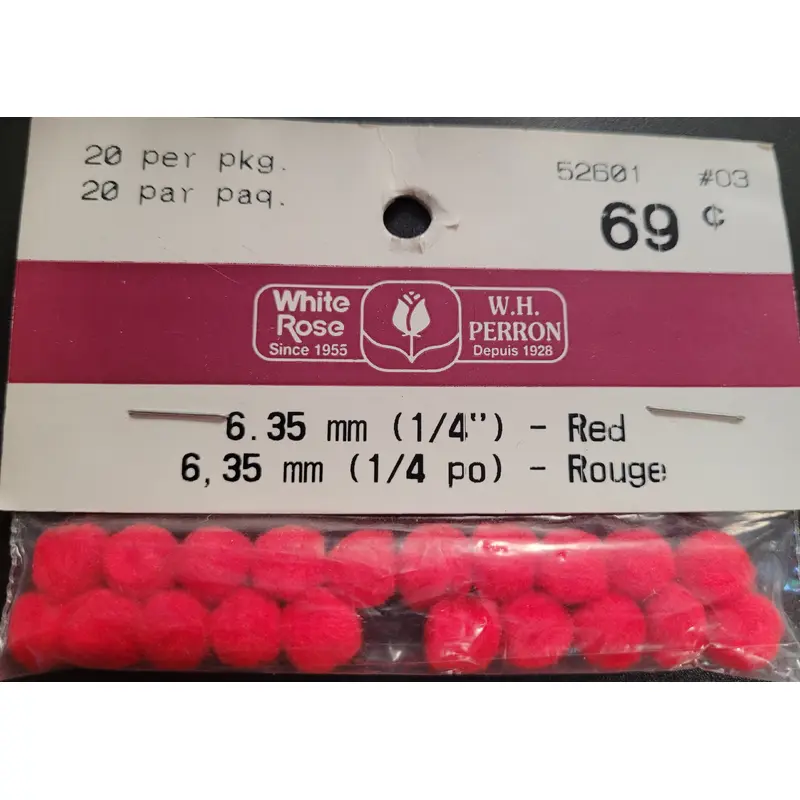 6.35mm Red Pom Poms