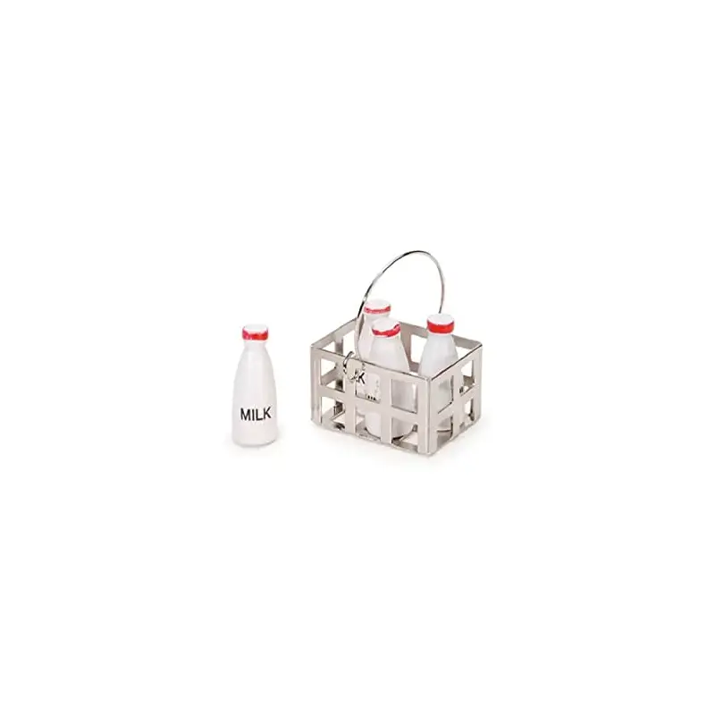 Timeless Miniature Milk Crate with Milk Bottles