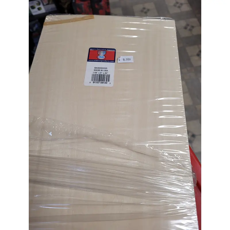 4130 Basswood 1/16" x 8" x 24"
