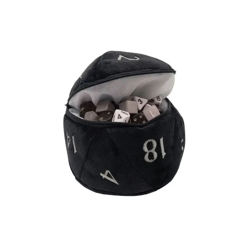 D20 PLUSH DICE BAG - BLACK