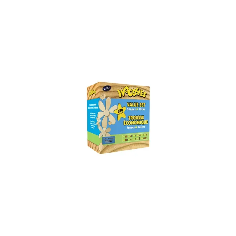 Loew Cornell Woodsies Shapes and Sticks Value Pack, 550-Count