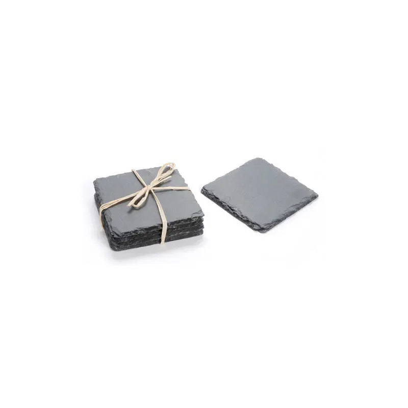 Slate Coaster 4pc Set - 4" Square