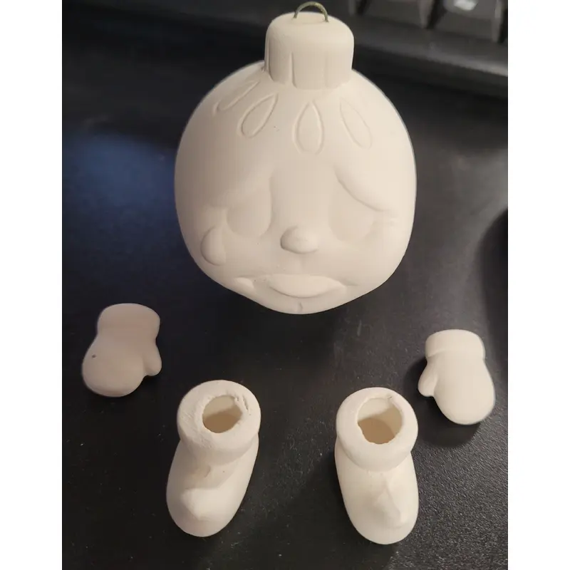 Ceramic Sad Christmas Ball Ornament