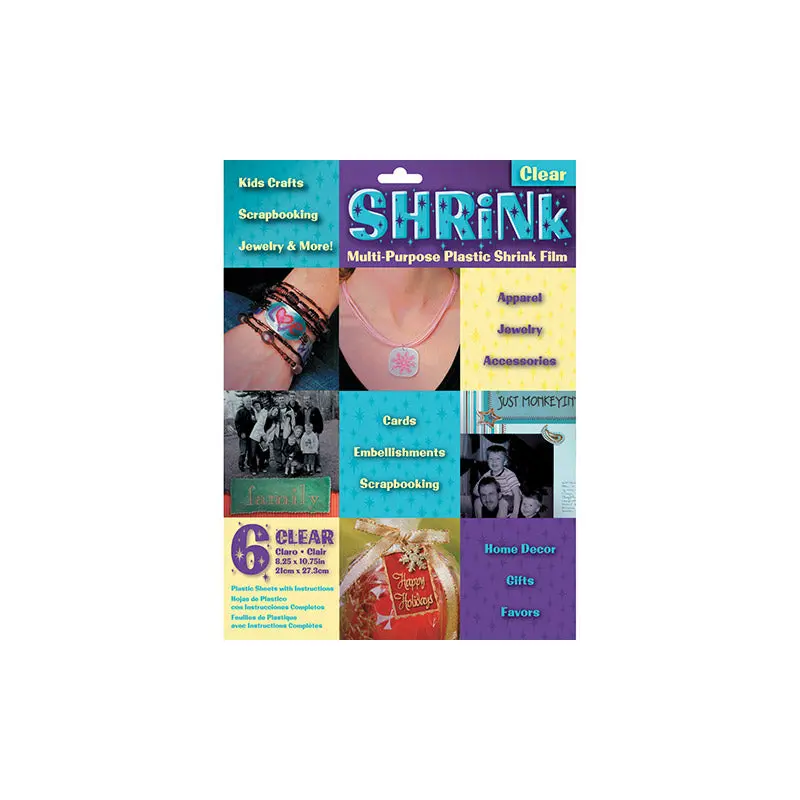 Multi-Purpose Plastic Shrink Film Sheet  8 1/4" x 10 3/4" 6pc OOP