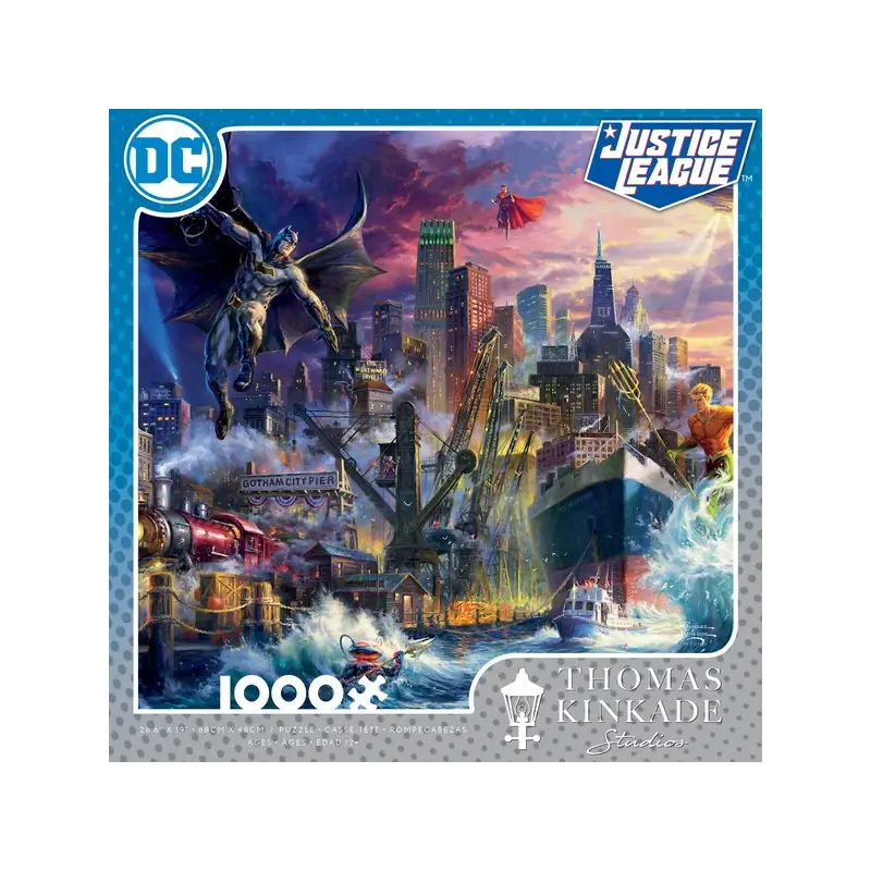 DC COMICS THOMAS KINKADE - SHOWDOWN AT GOTHAM PIER - 1000 PIECE PUZZLE