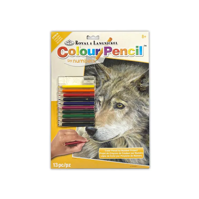 Colour Pencil By Numbers - Wolf