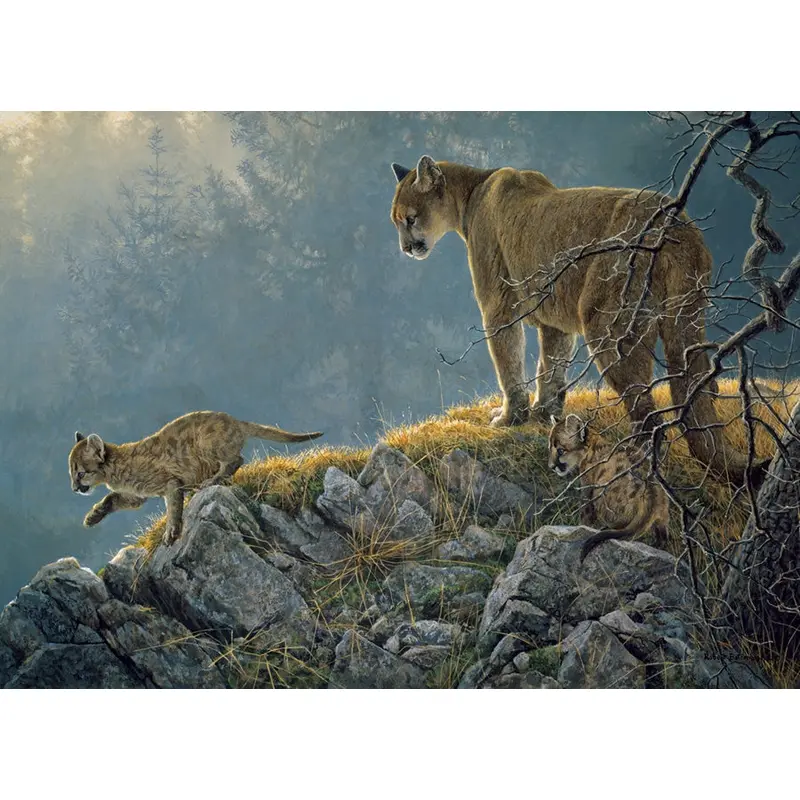 Cobble Hill 350pc Family Puzzle - Excursion Cougar & Kit