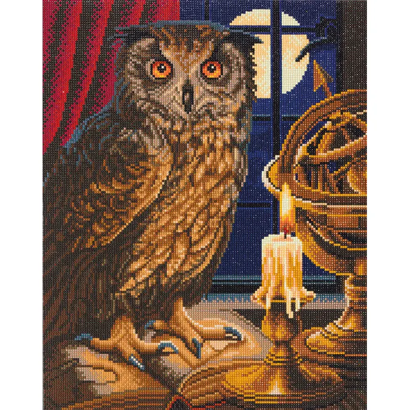 Craft Buddy Framed Crystal Art Kit, 40 x 50cm - The Astrologer Owl