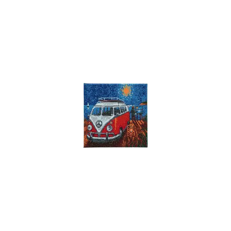 Craft Buddy Crystal Art Kit Camper Van Go 30 x 30 cm Pre-Framed 5D Art Kit