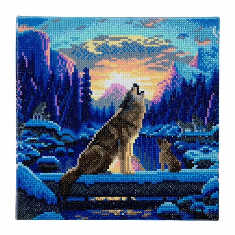 Craft Buddy Crystal Art Kit Howling Wolves 30 x 30 cm Pre-Framed 5D Art Kit