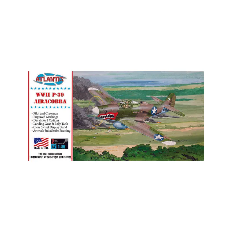 P-39 Bell Airacobra WWII Fighter 1/46 Plastic Model Kit