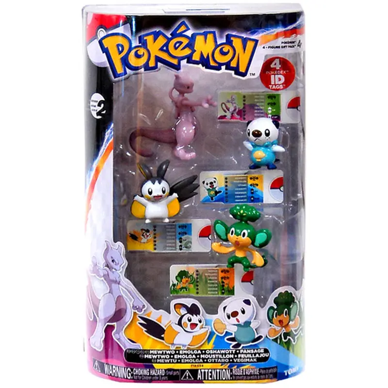 Pokemon Black & White Basic Mewtwo, Emolga, Oshawott & Pansage Figure 4-Pack