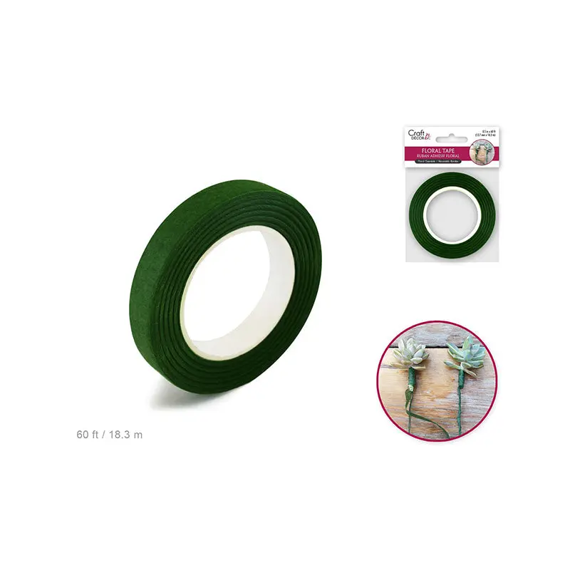 Floral Tape Stem Wrap: 1/2" x 20yds A) Green