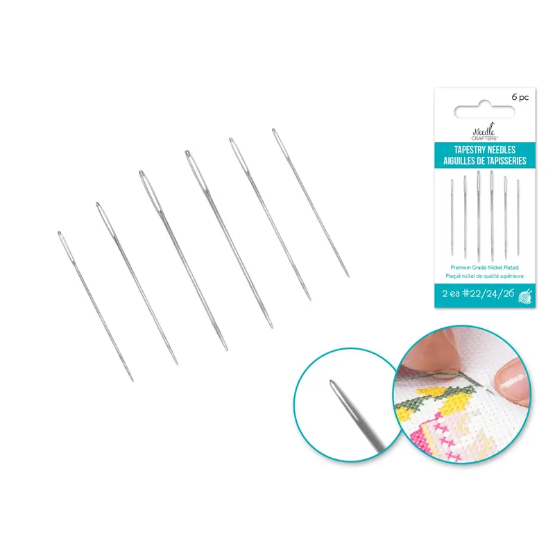 Needlecrafters: Tapestry Needles 6pc 2ea #22/24/26