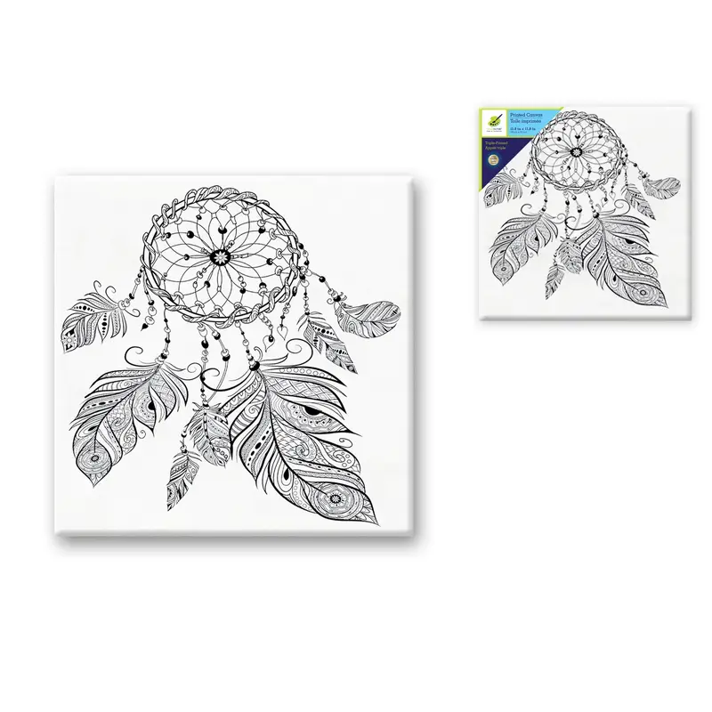 Stretch Artist Printed Canvas: 12"x12" Primed Back-Stapled C) Dream Catcher